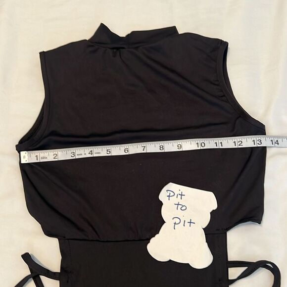 NWOT Black Cut-Out Maxi Dress size small sleeveless - Picture 9 of 9